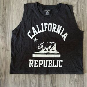 Women’s Cropped Gray California Republic Tank, size Medium